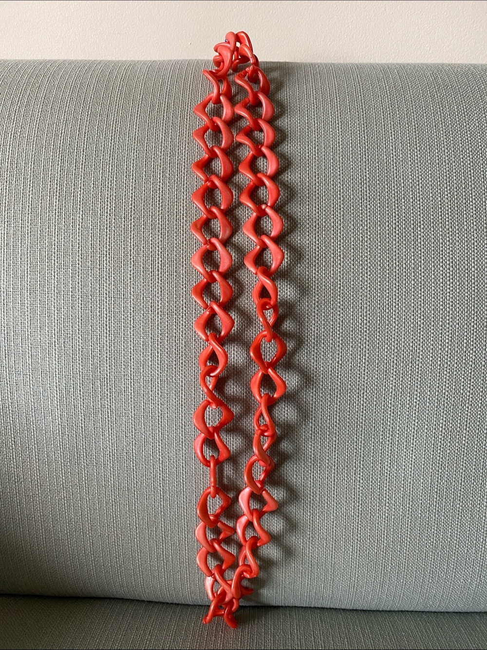 Vintage Coral Chunky Link Chain Necklace or Belt